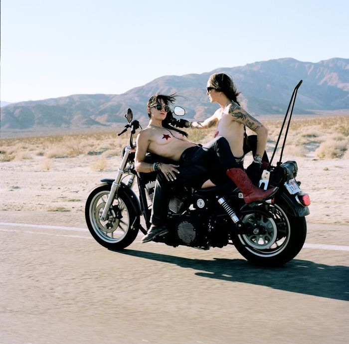Girls on a motorcycle in Hubli