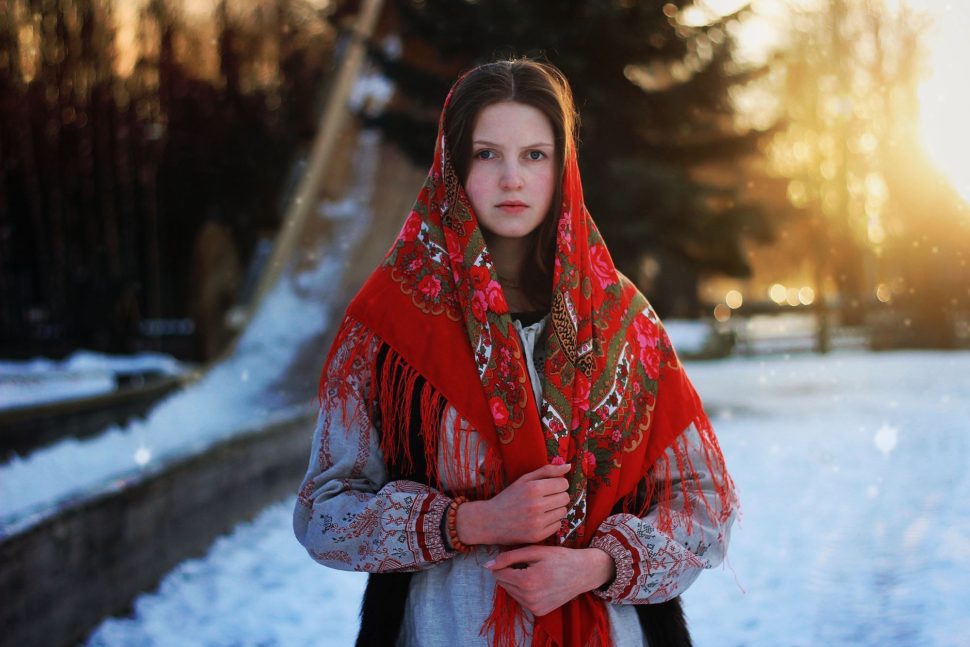 Girls in Slavic costumes in Hubli